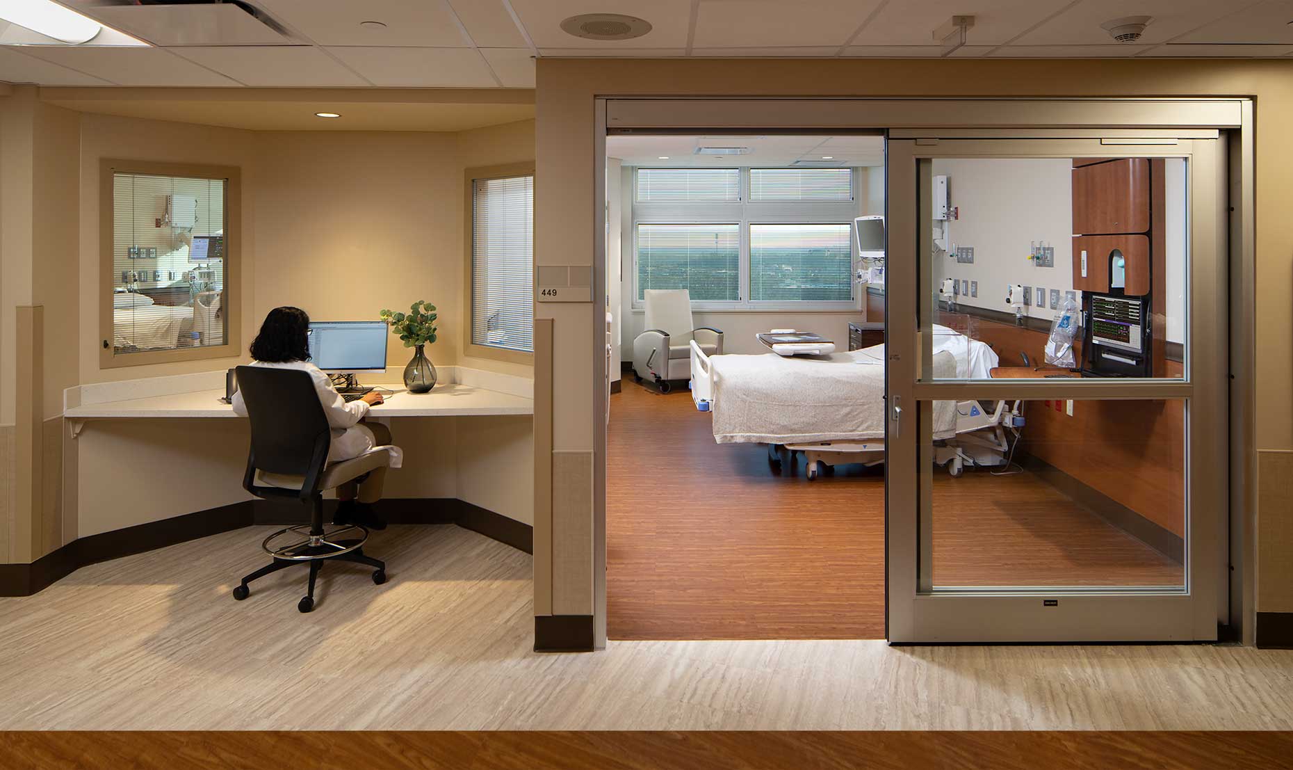 An image of a monitored patient room at Centerpoint Medical Center in Independence, Missouri