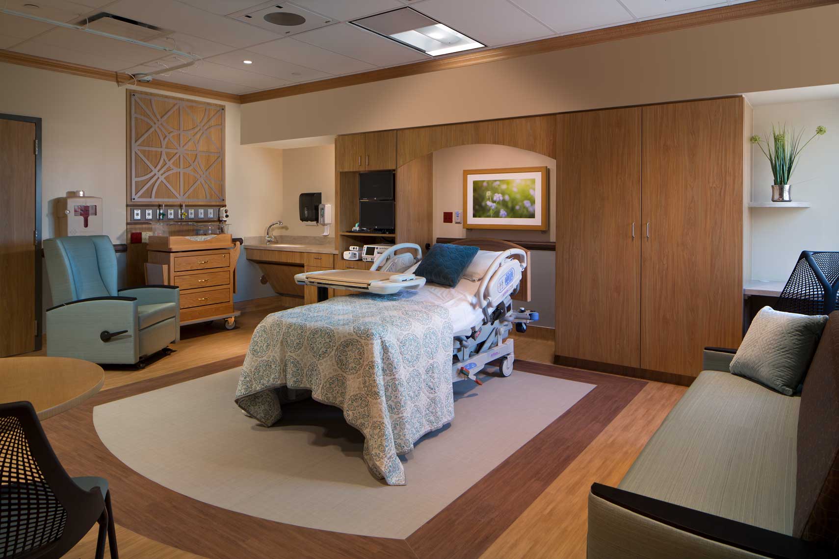 A view of a Labor/Delivery/Recovery Room at Oviedo Medical Center in Oviedo, Florida