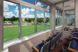 The view of the press box at Columbia Academy’s athletic complex