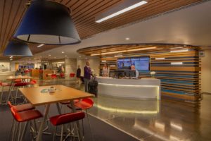 Interior view of the lounge area at Delta Atlanta IFS Lounge
