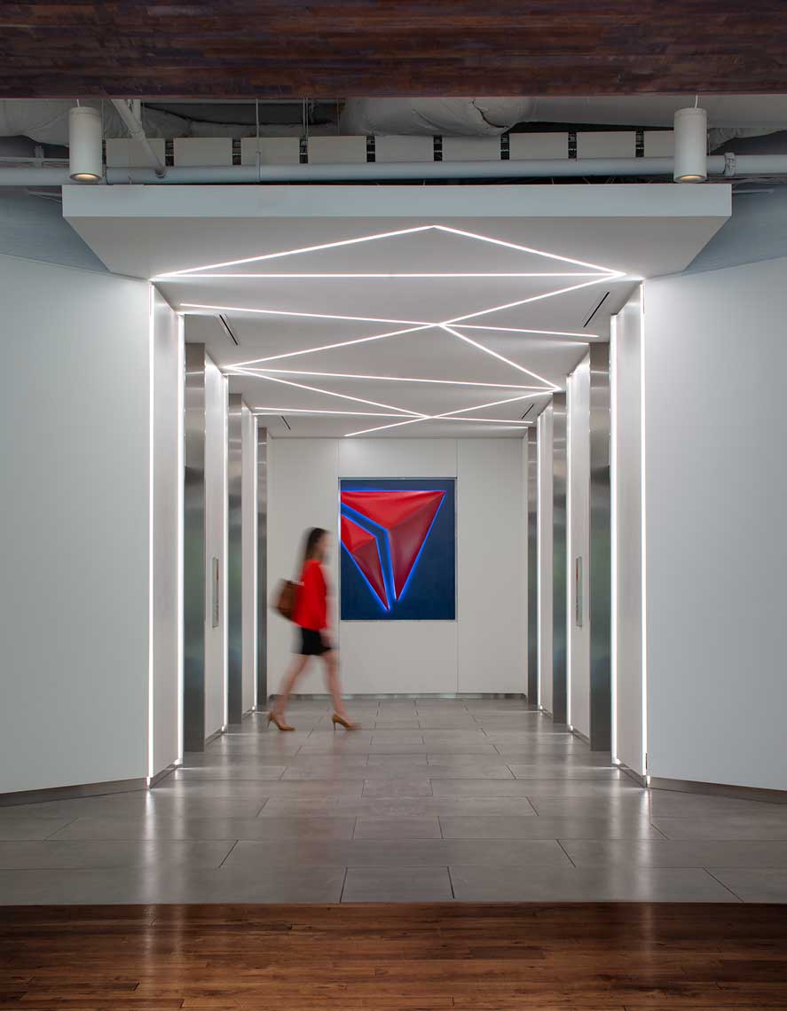 Delta Headquarters | Elevator Lobby<br>SSOE Group | Stevens & Wilkinson
