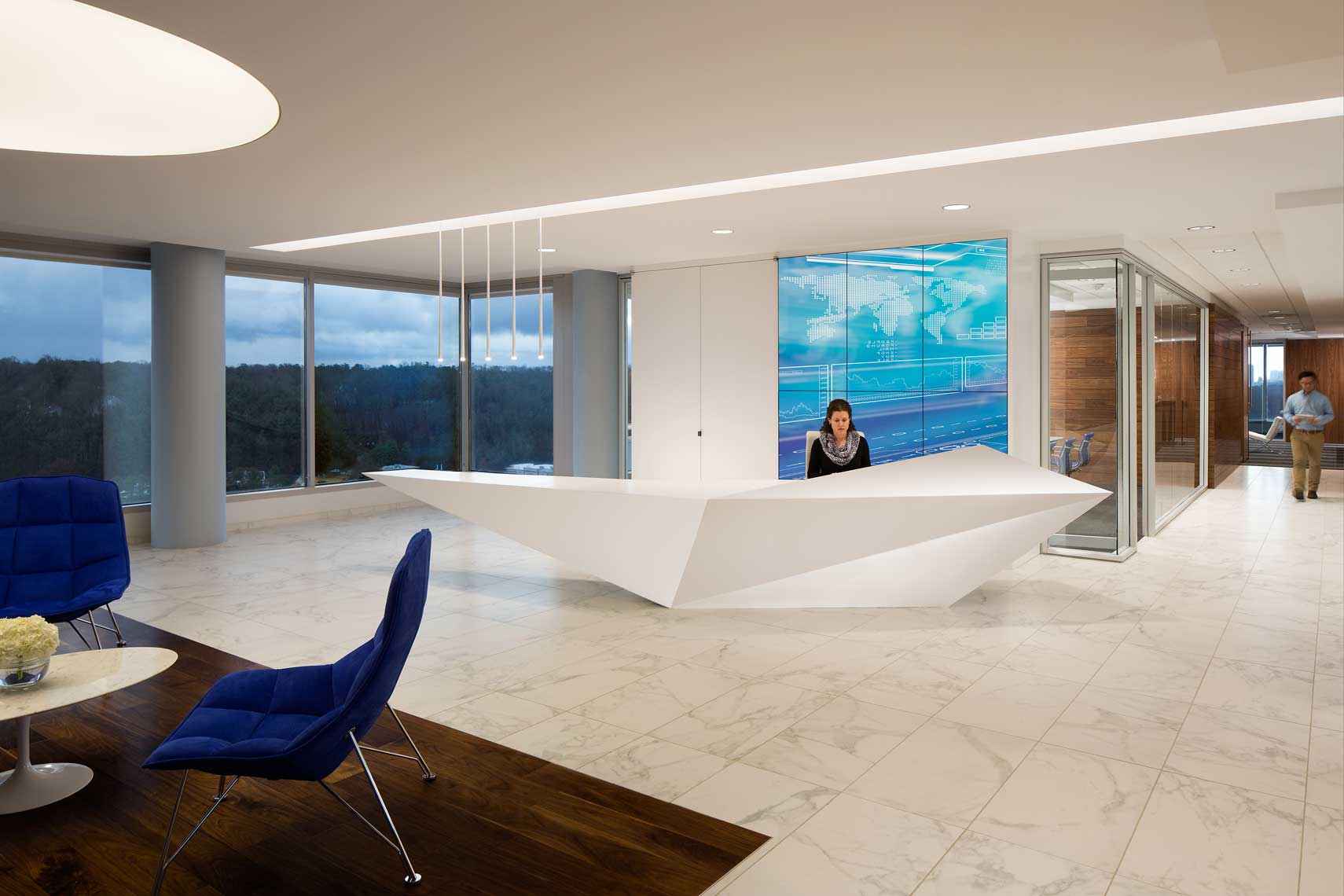 Interior view of the reception area at Intercontinental Exchange