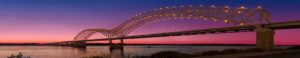 Exterior twilight view of the Memphis (Hernando de Soto) Bridge - Atlanta Architectural Photographers