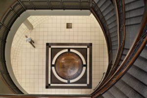 Interior view of the staircase at the North Augusta Municipal Center