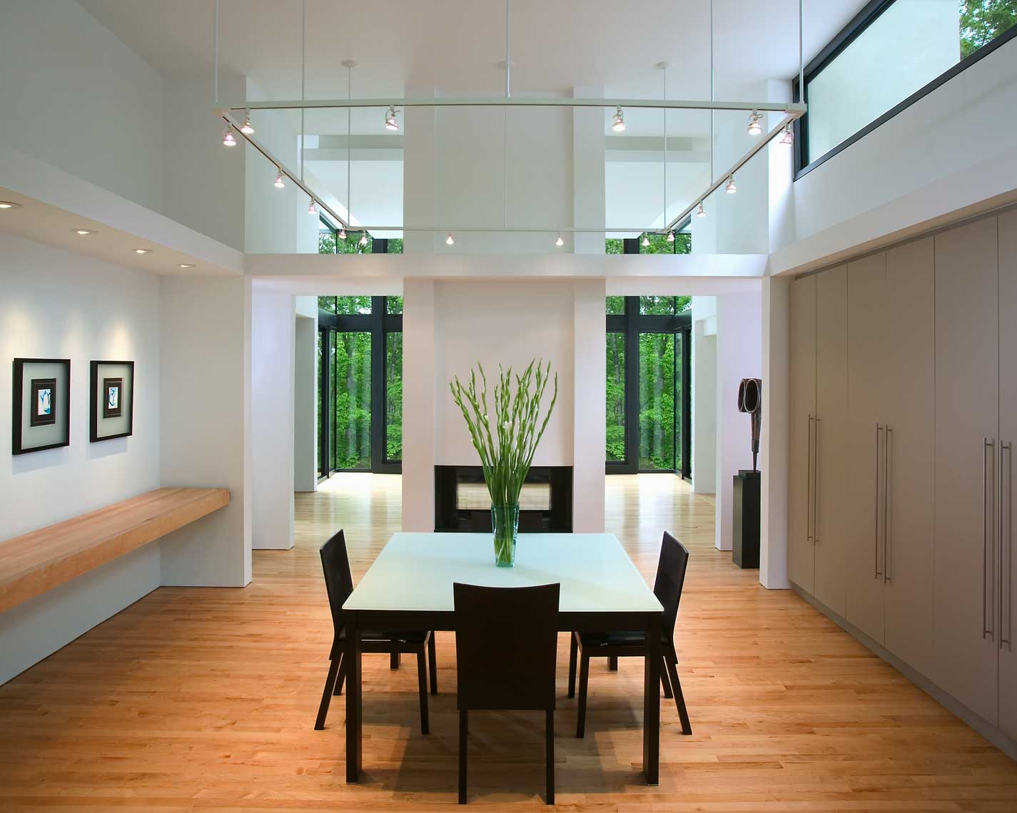 Interior view of a contemporary dining room in Atlanta residence