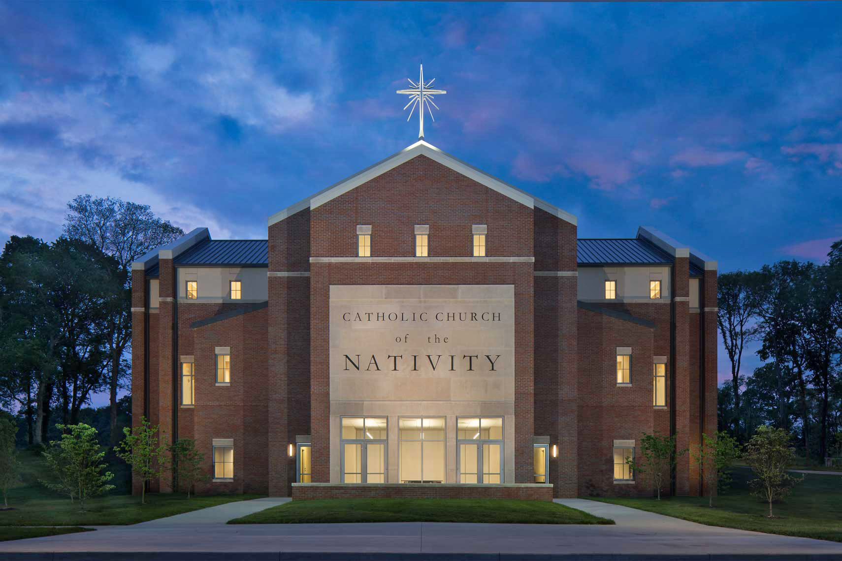 Catholic Church of the Nativity | Twilight<br>Bauer Askew Architecture