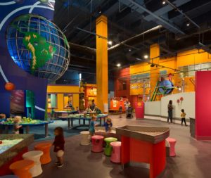 A bright and cheery view of pint-sized patrons in the interactive area of the Children’s Museum of Atlanta