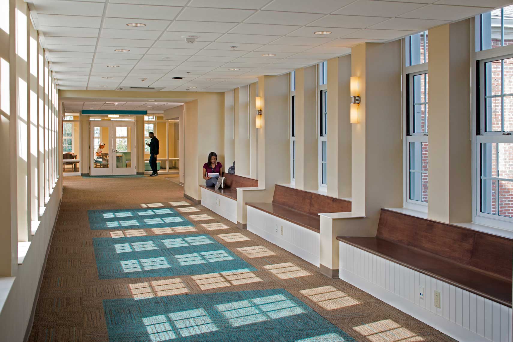 An interior view of the hallway at Coastal Carolina University’s Student Housing