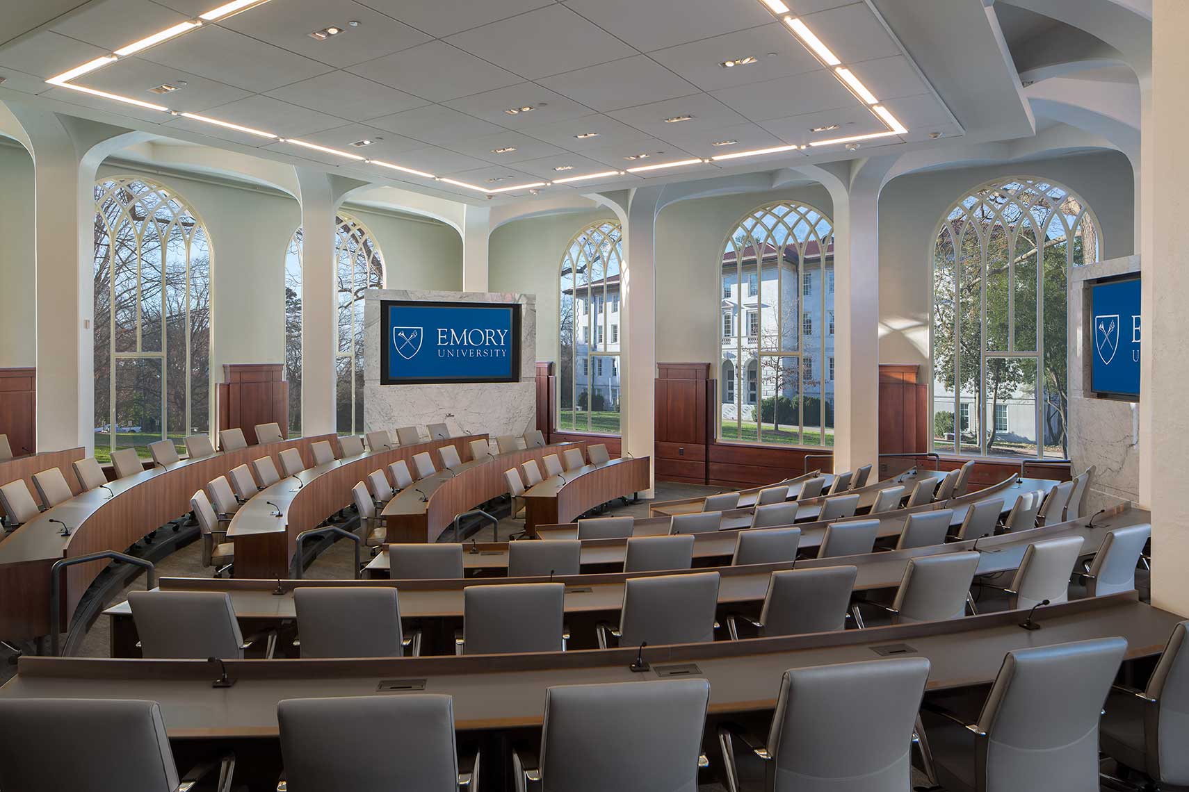 An interior view of the Convocation Hall at Emory University