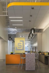 An interior view of the center for sustainable journalism at Kennesaw State University