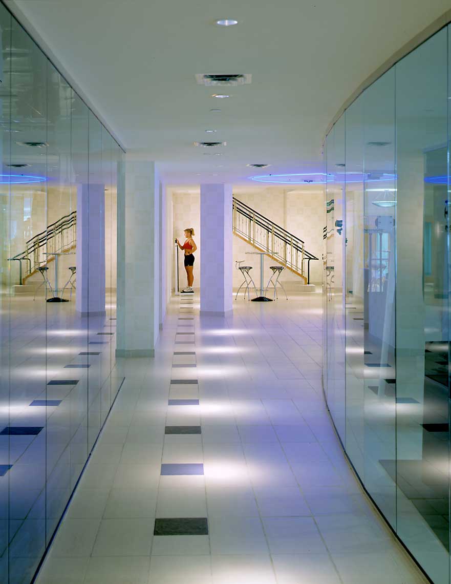 An interior view of the fitness center at the Lenox Grand in Bethesda, Maryland
