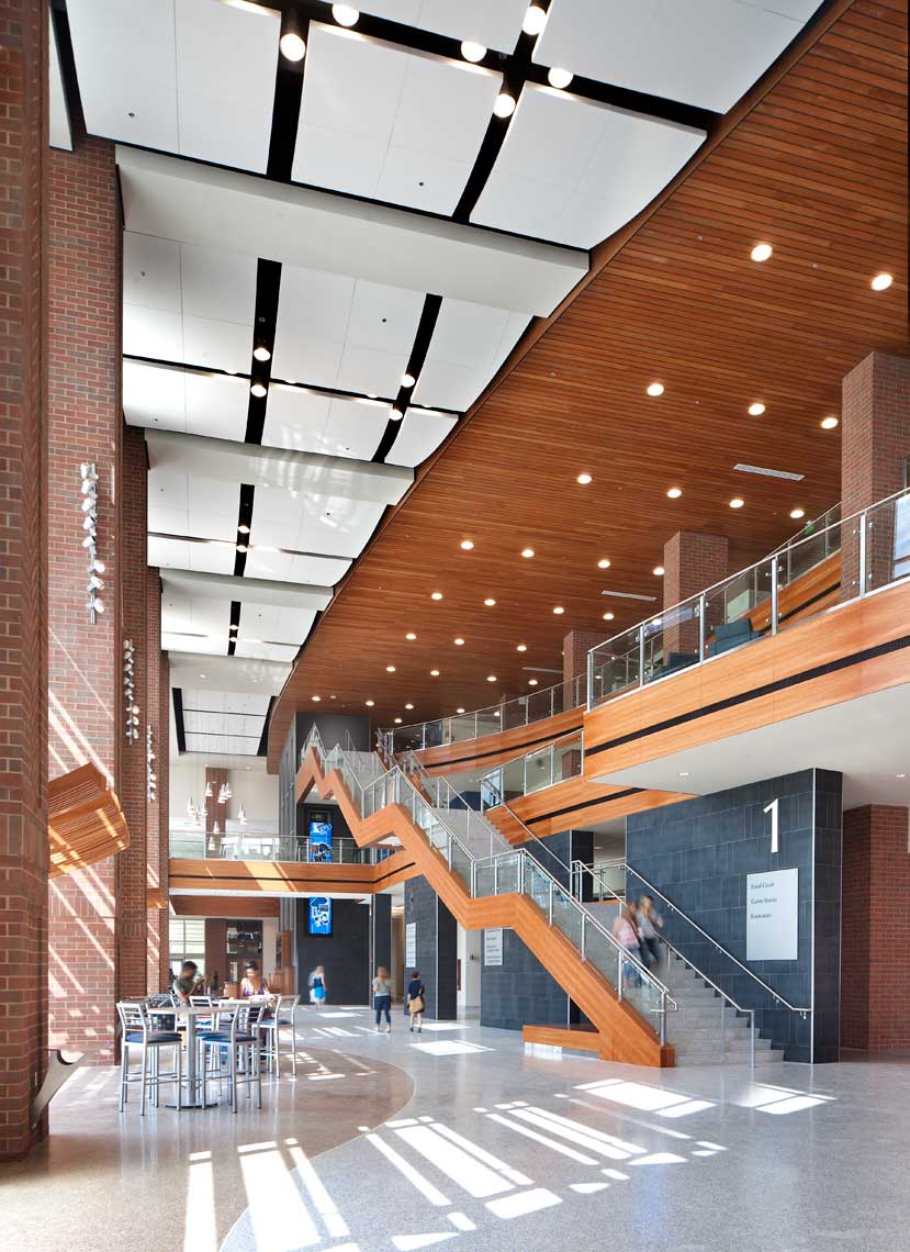 An interior daytime view of the student union at MTSU