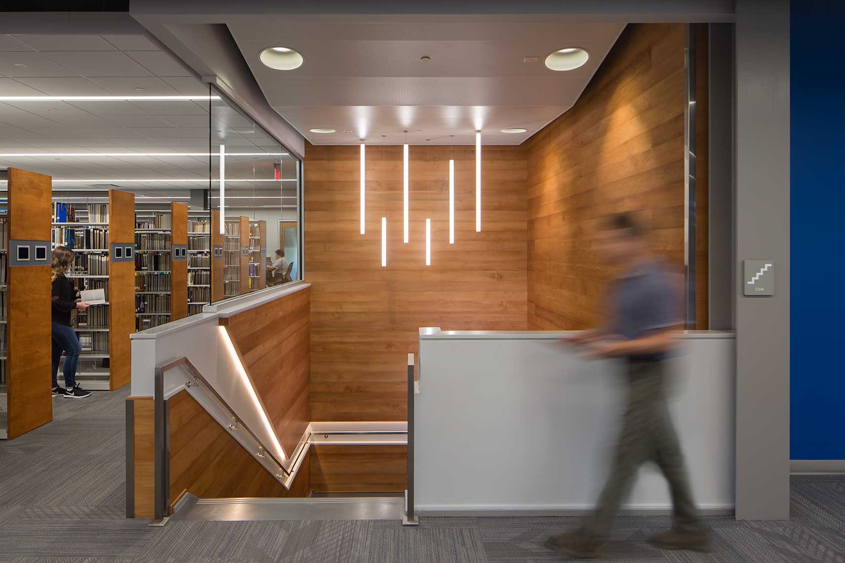 Midlands Tech | Beltline Campus Learning Resource Center - Stairway<br>Quackenbush Architects + Planners / Ratio / Randolph Builders