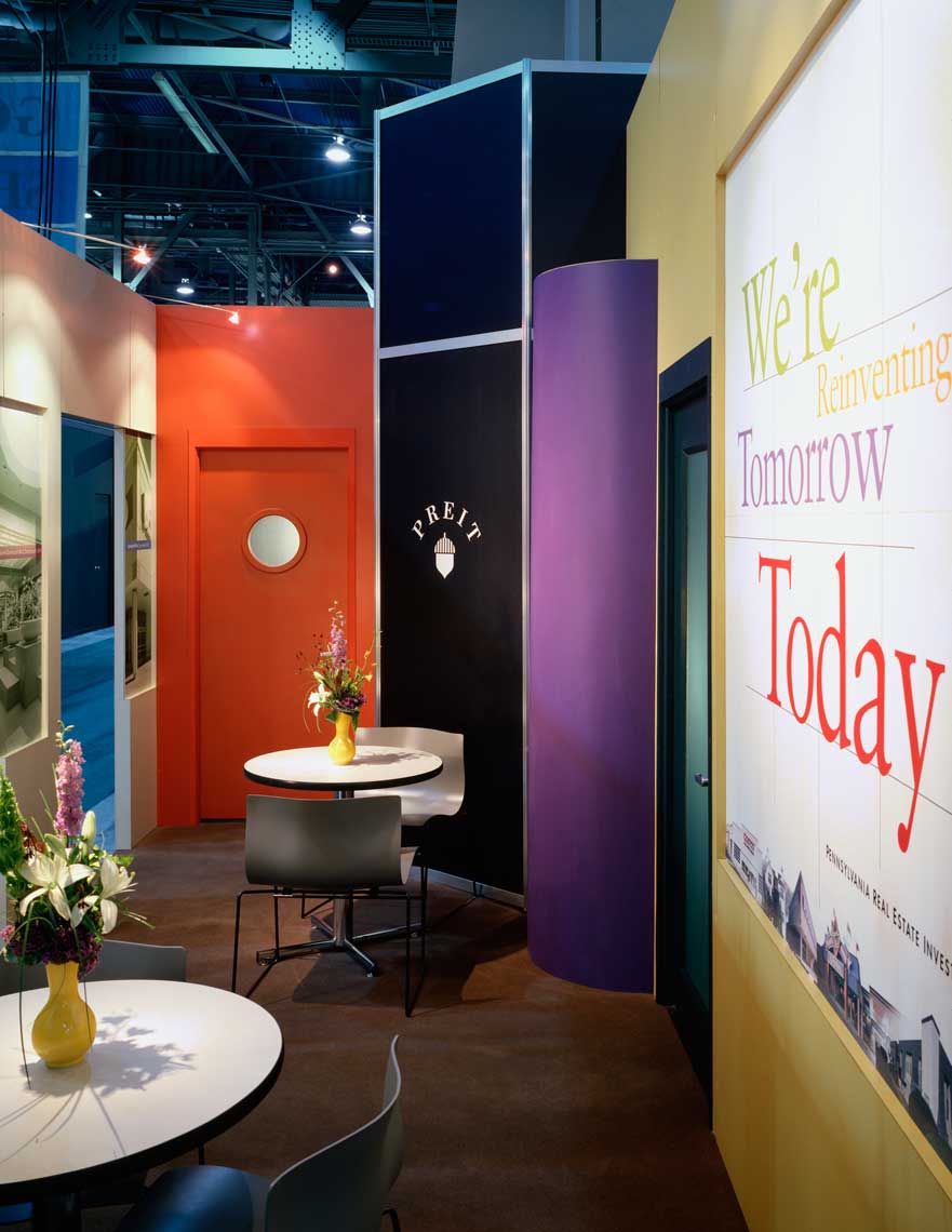 A closeup of the customer service area within a PREIT Trade Show Display in Las Vegas