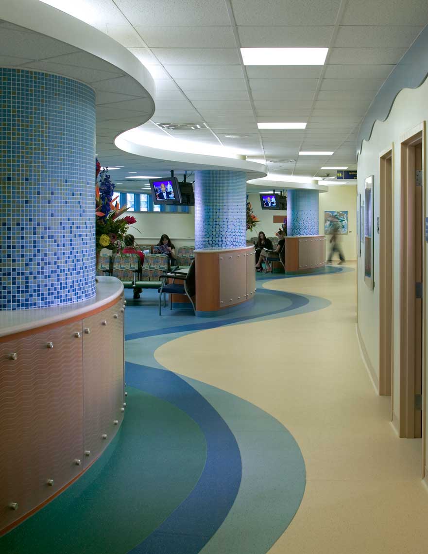 An interesting view of the calming ER waiting area at Tampa General Hospital
