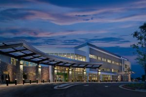 TownPark Comprehensive Medical Center in Kennesaw is shown to its best advantage in this twilight view
