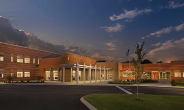 A stunning twilight view of Tusculum Elementary School in Nashville - Atlanta Architectural Photographers