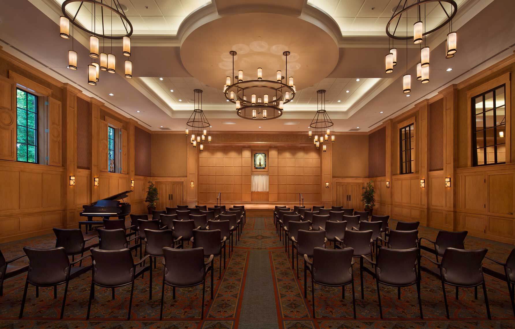 A photo of the multi-functional Carson Auditorium at the William Breman Jewish Home