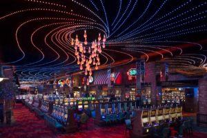 A fun overall view of the gaming floor at the Wind Creek Hotel and Casino in Montgomery, AL