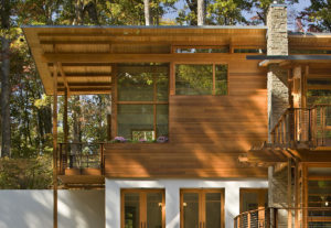 A detail image of a contemporary home exterior from the Studio One Home Tour - Atlanta Architectural Photographers