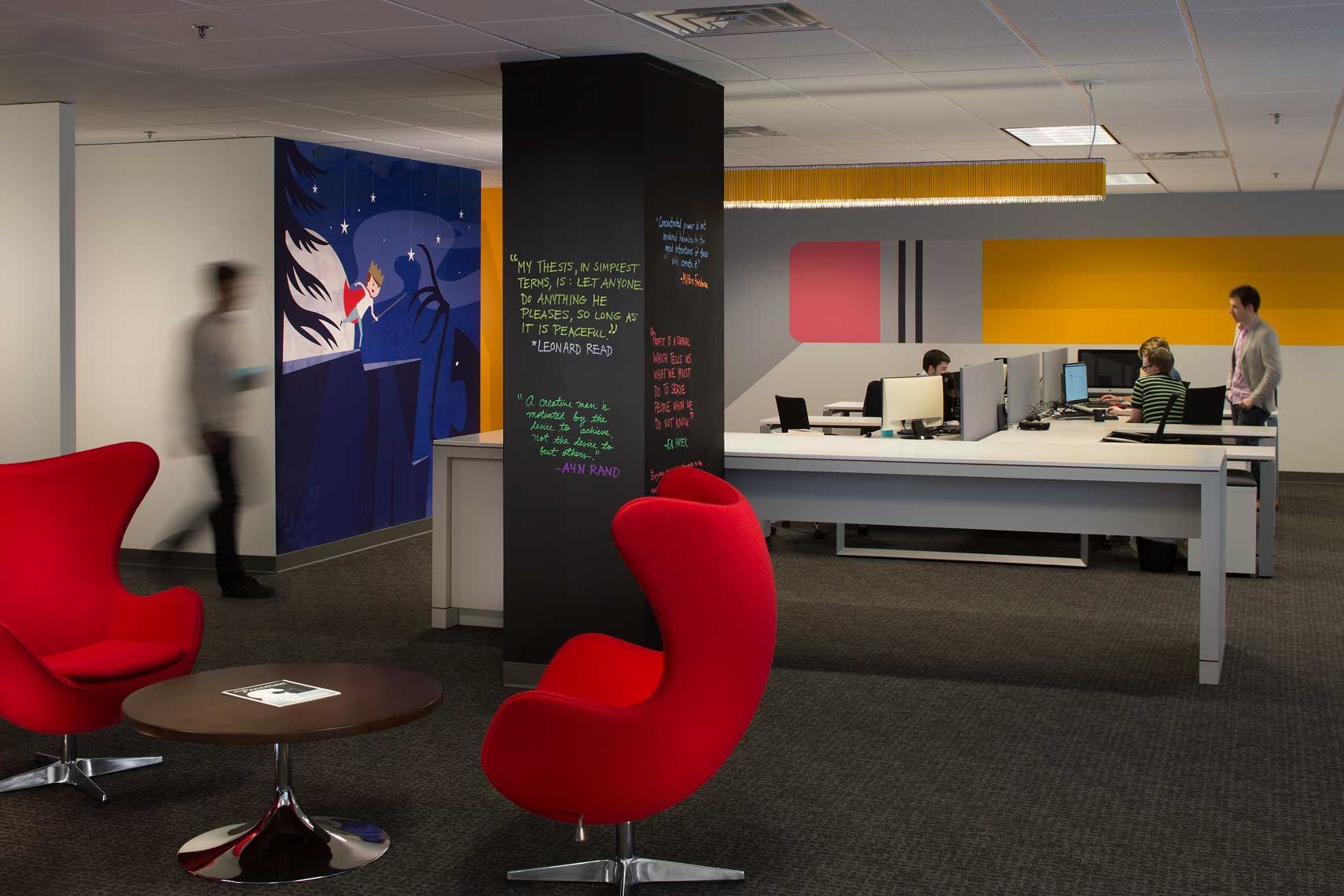 Interior view of the office space at the Foundation for Economic Education