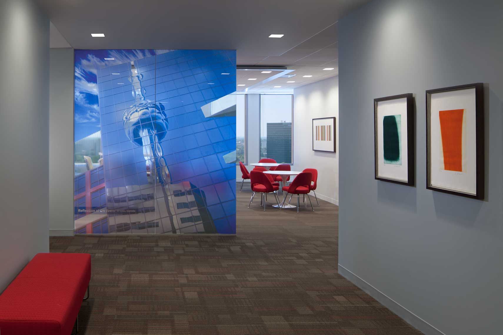 Interior view of the office space at Bank of America
