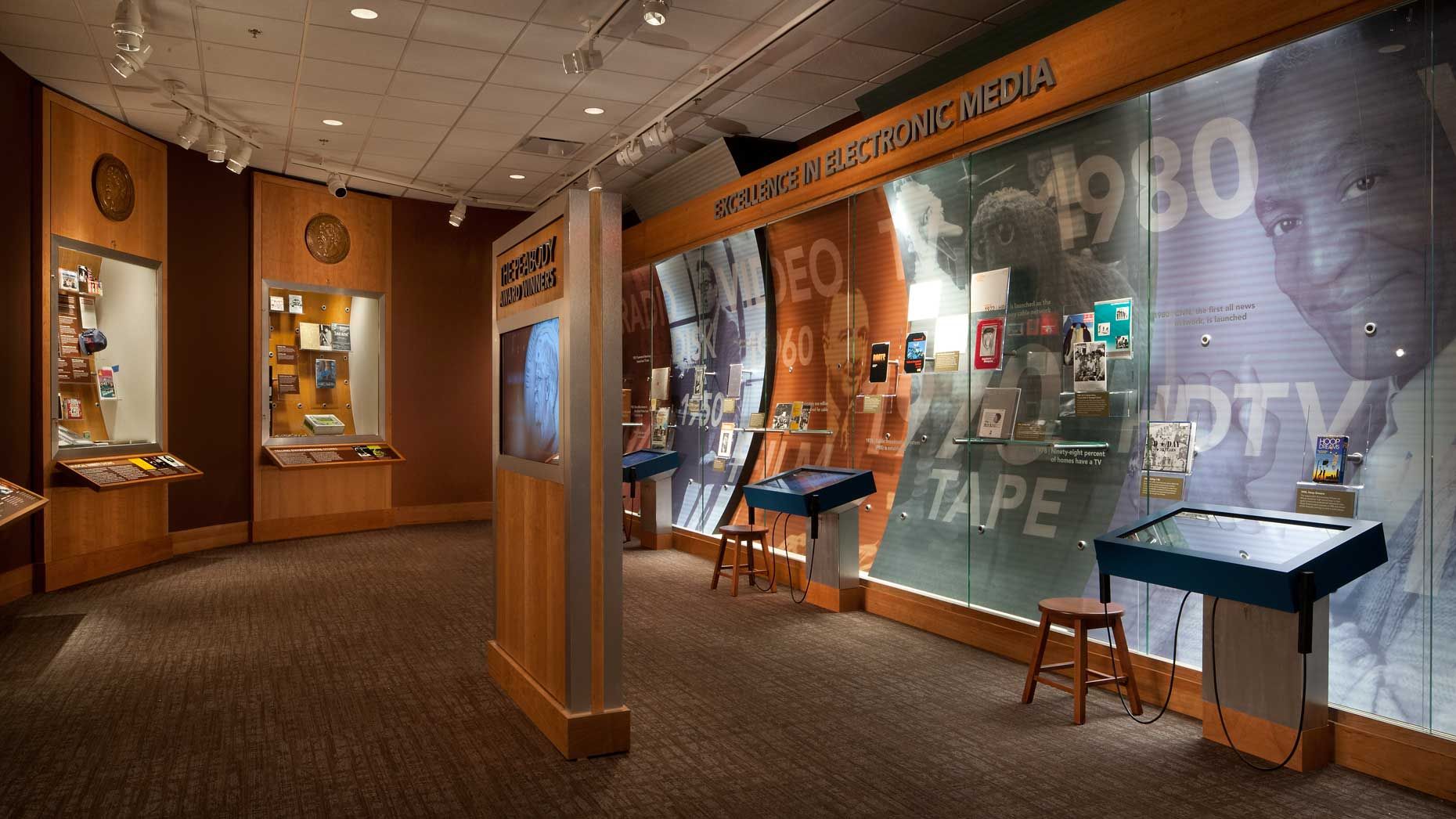 A view of the interactive displays of the UGA Special Collections Library in Athens, GA